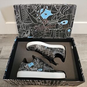 Black & Blue Graphic Sneakers